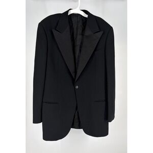 Giorgio Armani Le Collezioni Tuxedo Jacket Men's 40R Black Wool Peak Lapel